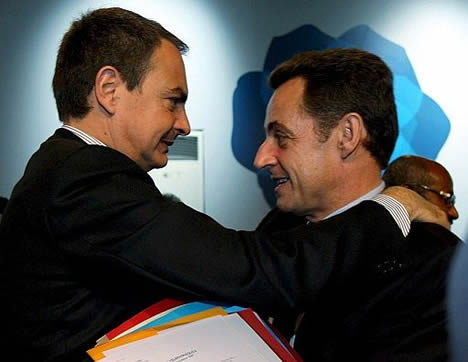 Nicolas Sarkozy and Rodriguez Zapatero