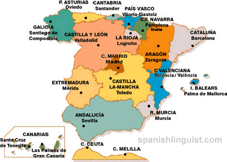 Spain Region Map