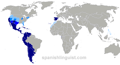 Spanish-speaking countries map